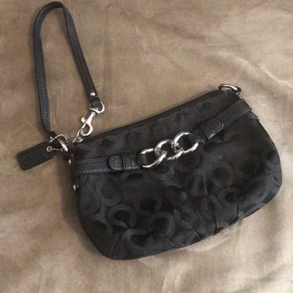 Coach signature black wristlet - Picture 1 of 5